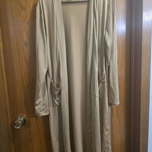 Essentials Tan Longline Open Front Cardigan